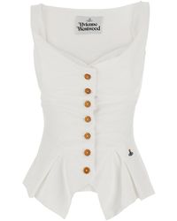 Vivienne Westwood - Top With Button Closure And Logo On The Front - Lyst