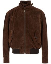 McQueen - Jacket With Belted Collar And Chain With T-Back Detail - Lyst
