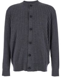 Bottega Veneta - Crewneck Cardigan With Front Button Closure And Ribbed Knit - Lyst