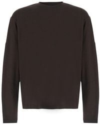 Tonywack - Wool Relaxed Long Sleeve With Long Sleeves And V-Neck - Lyst