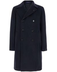 Tagliatore - 'Arden' Double-Breasted Coat With Notched Revers - Lyst