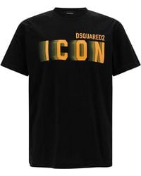 DSquared² - T-Shirt Girocollo Con Stampa Logo Icon Blur - Lyst
