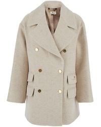 Elisabetta Franchi - Coat With Wide Lapels - Lyst