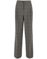 Pinko - Pants With Logo Patch On The Back And All-Over Check Motif - Lyst
