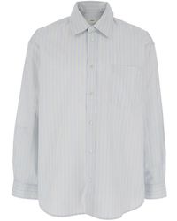 DUNST - Shirt With Classic Collar And Striped Cotton For - Lyst