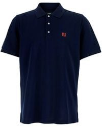 Fendi - Polo With Classic Collar And Logo On The Front - Lyst
