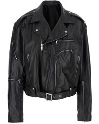 Rick Owens - Leather Jacket Cropped Jumbo Bauhaus Stooges - Lyst
