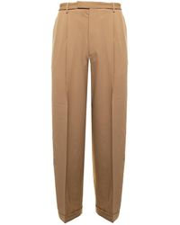 Gucci - 'S Wool Pants With Label Detail - Lyst
