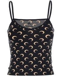 Marine Serre - Top 'Moon Printed Jersey Straps' With Jersey Straps - Lyst