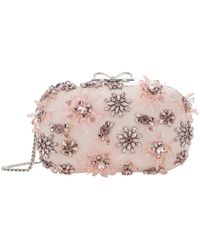 Self-Portrait - Clutch Bag With Floral Embellishment And Bow Detail - Lyst