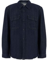 Calvin Klein - Rinze Denim Shirt With Collar And Long Sleeves - Lyst