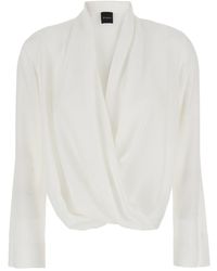 Le Plain - Blouse With Front Neckline And Ruffles - Lyst