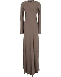 Semicouture - Crewneck Long Dress With Rear Concealed Zip - Lyst