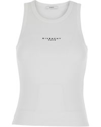Givenchy - Top Smanicato Con Logo Lettering Sul Fronte - Lyst