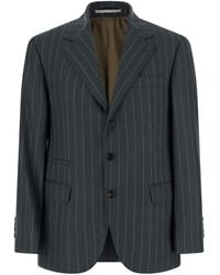 Brunello Cucinelli - Single-Breasted Jacket With Notched Revers And - Lyst