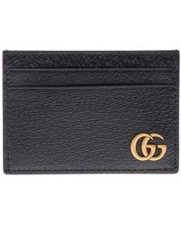 Gucci - Leather Card Holder With Logo - Lyst