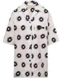 Palm Angels - Bowling Shirt With All-Over Shuriken Print - Lyst