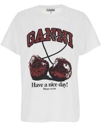 Ganni - Basic Jersey Cherry Relaxed T-Shirt - Lyst