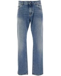 Dolce & Gabbana - Five-Pocket Jeans With Logo Patch On The Back - Lyst