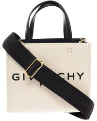 Givenchy - Woman's G-tote Cotton Canvas And Leather Handbag - Lyst