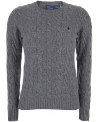 Polo Ralph Lauren - Crewneck Sweater With Pony Embroidery, Wool Tops - Lyst