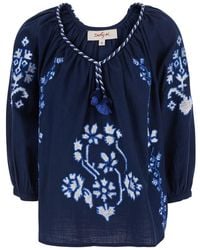 Rene' Derhy - 'Enora' Blouse With Balloon Sleeves And All-Over Floral Emb - Lyst