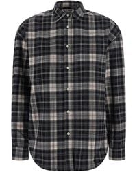 MC2 Saint Barth - Flannel Tartan Button-Front Shirt With Long Sleeves - Lyst