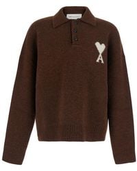 Ami Paris - Wool Polo Sweater - Lyst