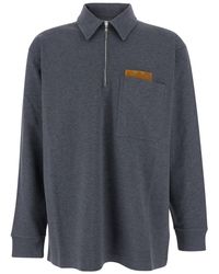 Bottega Veneta - Polo Shirt With Long Sleeves And Front Patch Pocke - Lyst