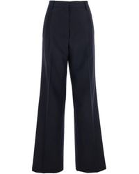 Dries Van Noten - Wide Leg Wool Pants With Pockets Trousers - Lyst