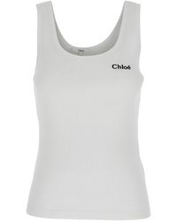 Chloé - Chloé Top With Embroidered Logo On The Front - Lyst