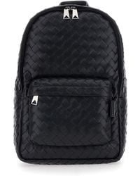 Bottega Veneta - Small Backpack With Zip Pocket On The Front And Intreccio Motif - Lyst