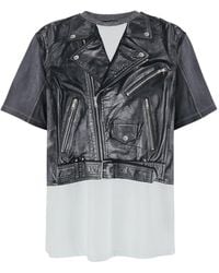 Balmain - T-Shirt Girocollo Con Design A Strati - Lyst