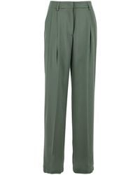 Semicouture - Pants With Front Pleats And Hidden Closure - Lyst