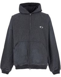 Balenciaga - Sweatshirt With Fixed Hood And Logo Detail On The Front - Lyst