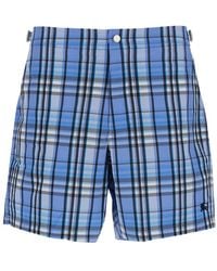 Burberry - Swim Shorts With Striped Motif And Logo On The Fro - Lyst