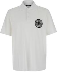 Balmain - Polo Con Colletto E Stampa Coin Sul Fronte - Lyst