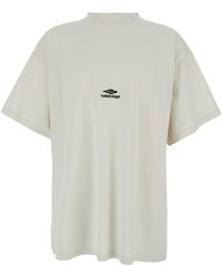 Balenciaga - Tshirt With Logo On Front And Maxi Logo On Back - Lyst
