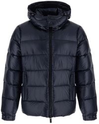 Heskimo - Down Jacket With Fixed Hood And Logo Patch On The Sleeve - Lyst