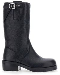Dries Van Noten - Boots With Decorative Buckle And Low Heel - Lyst