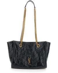 Saint Laurent - 'Niki Small' Shoulder Bag With Ysl Metal Logo Plaq - Lyst