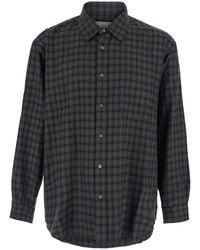 DUNST - Checked Flannel Shirt With Collar And Long Sleeves - Lyst