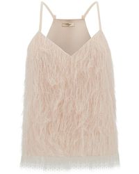 Twinset - Top Con Piume All-Over - Lyst