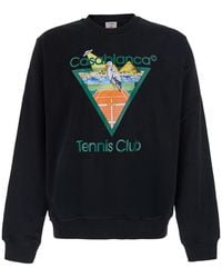 CASABLANCA - Crewneck Sweatshirt With Logo Print On The Front - Lyst