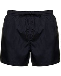 Fendi Karligrafy Ff Man's Nylon Swim Shorts - Blue