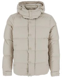 Heskimo - Down Jacket Short With High Collar And Long Sleeves - Lyst