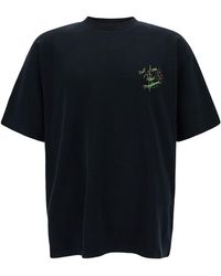 Drole de Monsieur - T-Shirt With Slogan Esquisse Embroidery - Lyst
