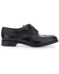 Lidfort - Lace-Up Shoes With Front Lace Closure And Low Heel - Lyst
