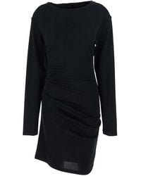 Max Mara Pure - 'Umido' Dress With Round Neck And Draped Details In - Lyst