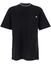 Dolce & Gabbana - Crewneck T-Shirt With Logo Embroidery On The Front - Lyst